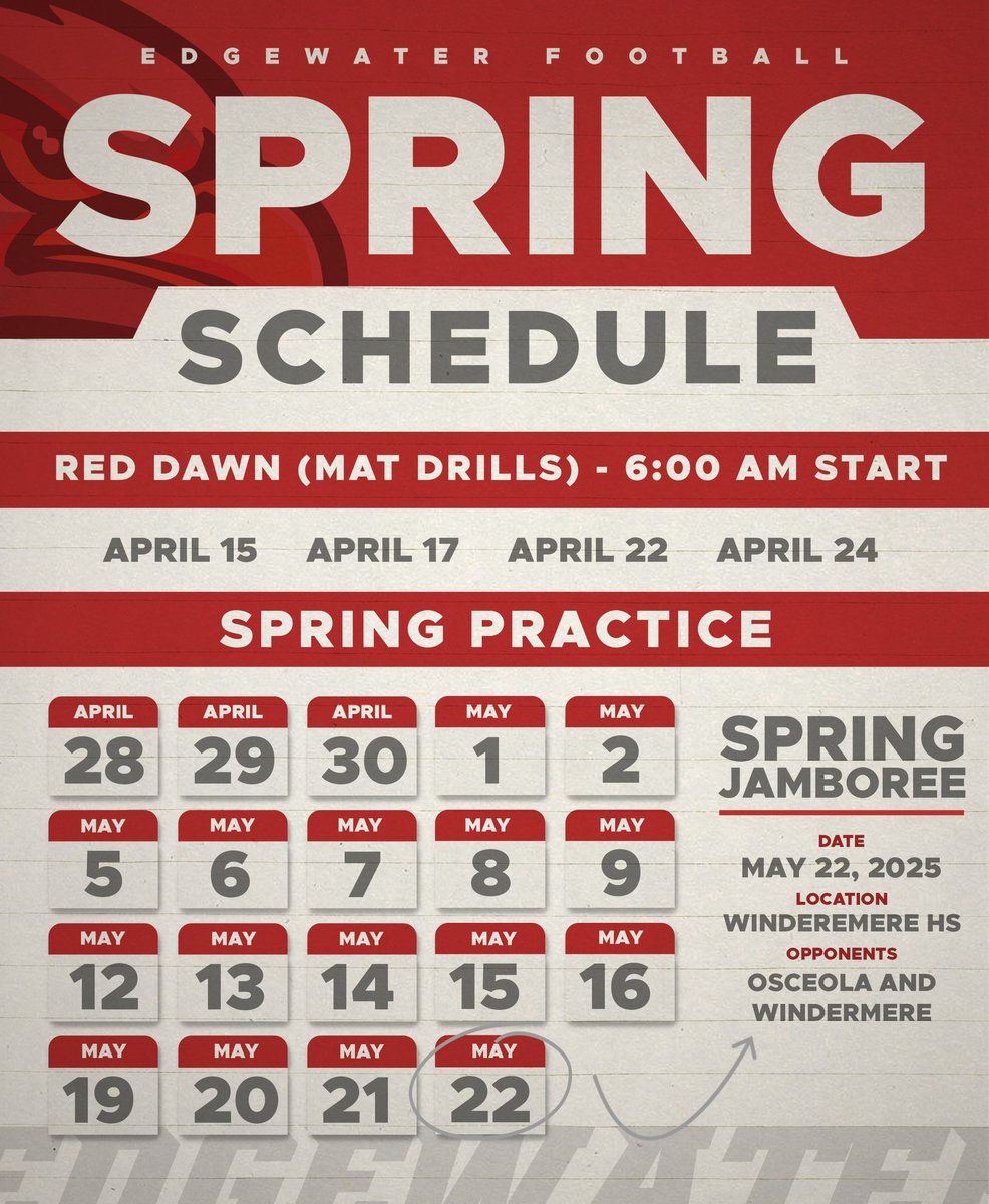 Coach Eric Jones (@ericjones15hot1) on Twitter photo Coaches‼️Make sure you swing by <a href="/EdgewaterFB/">Edgewater Football</a> spring practice to check out some of the most talented football players in the Nation💯<a href="/coachpsb/">Patrick Browning</a> Coaches‼️Make sure you swing by <a href="/EdgewaterFB/">Edgewater Football</a> spring practice to check out some of the most talented football players in the Nation💯<a href="/coachpsb/">Patrick Browning</a>