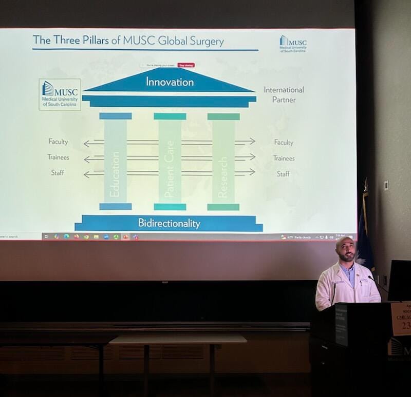 Yesterday at Neurosurgery Grand Rounds, Dr. Mallah and Dr. Eskandari delivered an outstanding presentation on the impact of bidirectional partnerships in neurosurgery and global surgery. Their lecture highlighted key strategies advancing the MUSC Global Surgery mission