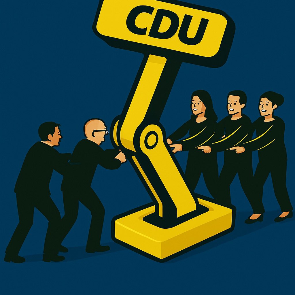 Wir ziehen die #Basisnotbremse! Wir setzen uns dafür ein, dass eine Koalition aus CDU &amp; SPD nur durch einen Mitgliederentscheid gelingen darf. Die ausgehandelten Inhalte sind zu oft konträr zu unserem Wahlkampf und Schaden jungen Leuten!
Unterstützen: fragt-die-basis.de