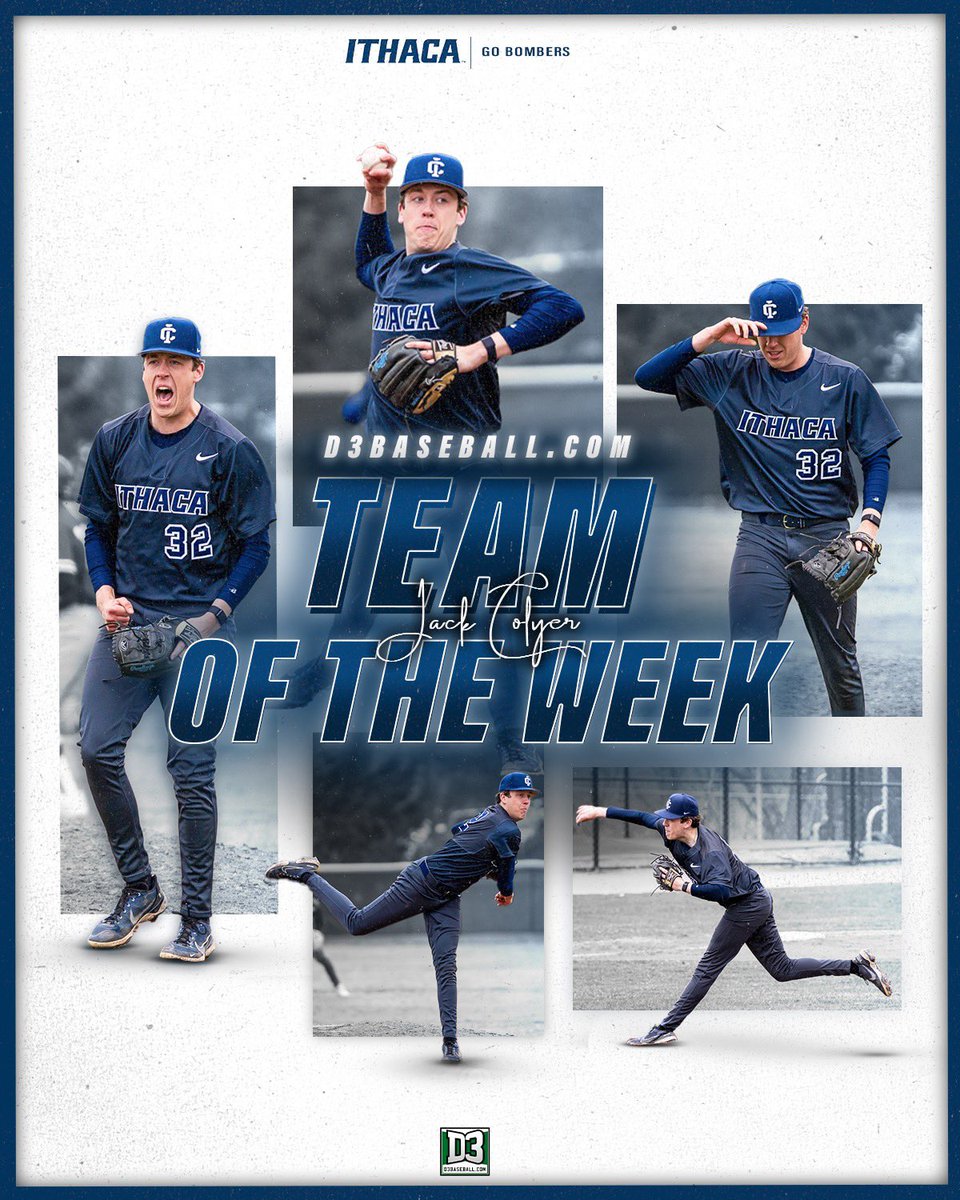 Ithaca Baseball (@ithaca_baseball) on Twitter photo Team of the Week 🔥
Jack Colyer has been named to the <a href="/d3baseball/">D3baseball</a> Team of the Week! Last Friday, he threw for 7 innings with 6 strikeouts allowing just 1 hit against Clarkson
#GoBombers Team of the Week 🔥
Jack Colyer has been named to the <a href="/d3baseball/">D3baseball</a> Team of the Week! Last Friday, he threw for 7 innings with 6 strikeouts allowing just 1 hit against Clarkson
#GoBombers