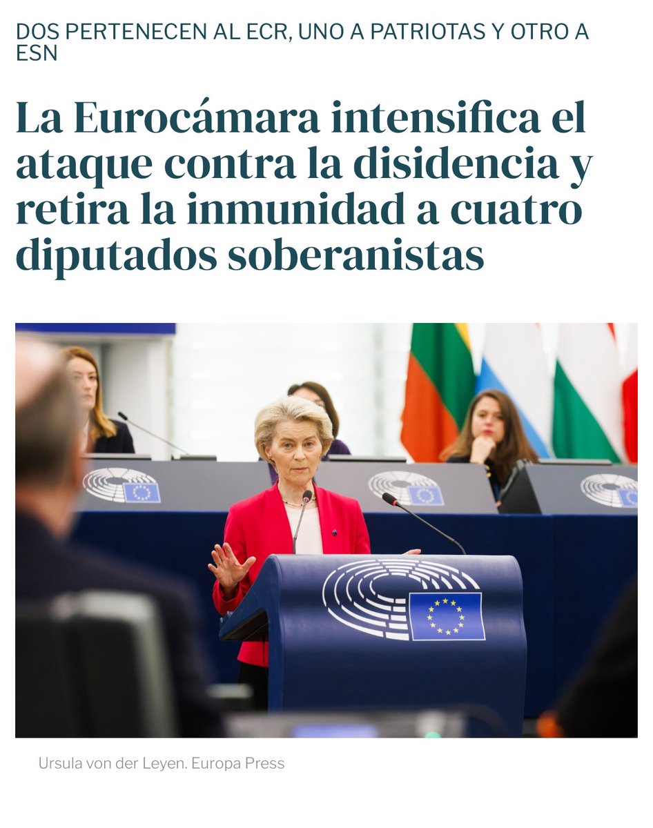 DiosaKhalinda's tweet image. Vaya, vaya, vaya… 

La misma Eurocámara que “salva” a Von der Leyen del #PfizerGate  alegando INMUNIDAD, resulta que le retira a INMUNIDAD a 4 eurodiputados soberanistas!!!

😎