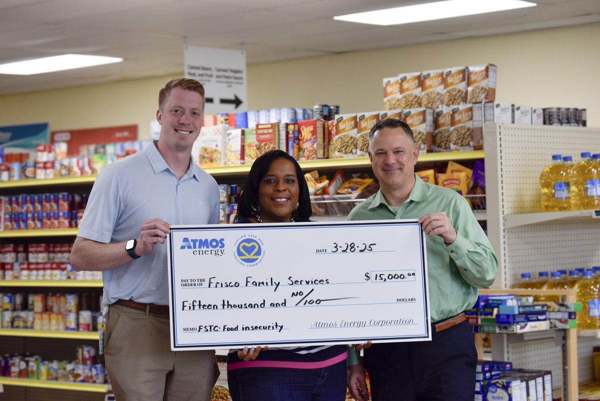 Frisco Family Services (@friscofs) on Twitter photo We are incredibly grateful to our friends at <a href="/atmosenergy/">atmosenergy</a> for their generous donation of $15,000!
From all of us at Frisco Family Services, thank you for fueling hope and making a real difference in the lives of those we serve.
#AtmosEnergy #FriscoFamilyServices We are incredibly grateful to our friends at <a href="/atmosenergy/">atmosenergy</a> for their generous donation of $15,000!
From all of us at Frisco Family Services, thank you for fueling hope and making a real difference in the lives of those we serve.
#AtmosEnergy #FriscoFamilyServices