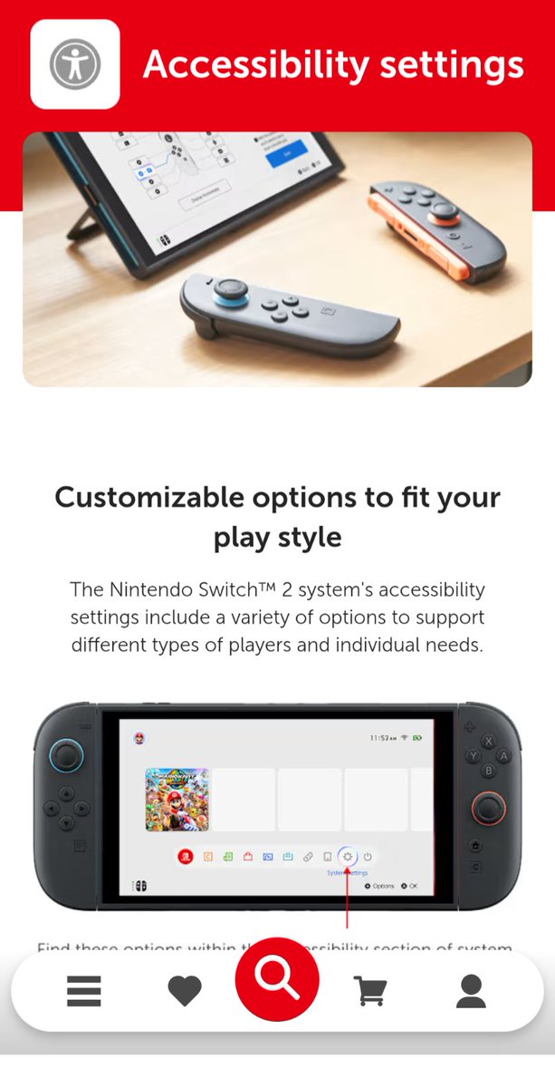 Nintendo is NOT kidding around anymore, they legit have a whole webpage dedicated to the accessibility of the new Switch 2 👏🏻❤️

This console has the potential to write history! 

nintendo.com/us/gaming-syst…