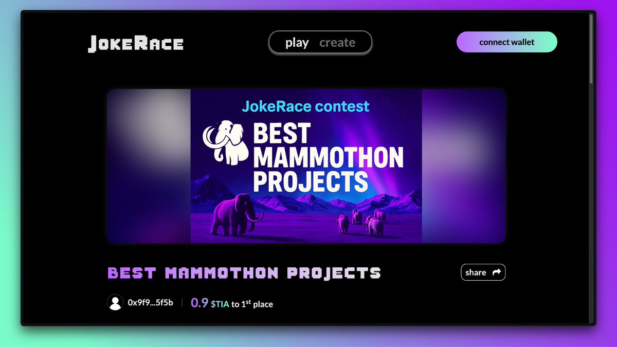 JoshCStein's tweet image. 🔥 Attention Mammothon semifinalists! 🦣

We&apos;re thrilled to announce a contest for Mammothon&apos;s top projects. 🏆

Vote for your favorite project on @jokerace_io! Winners share 70% of voting fees! 🃏

jokerace.io/contest/forma/…