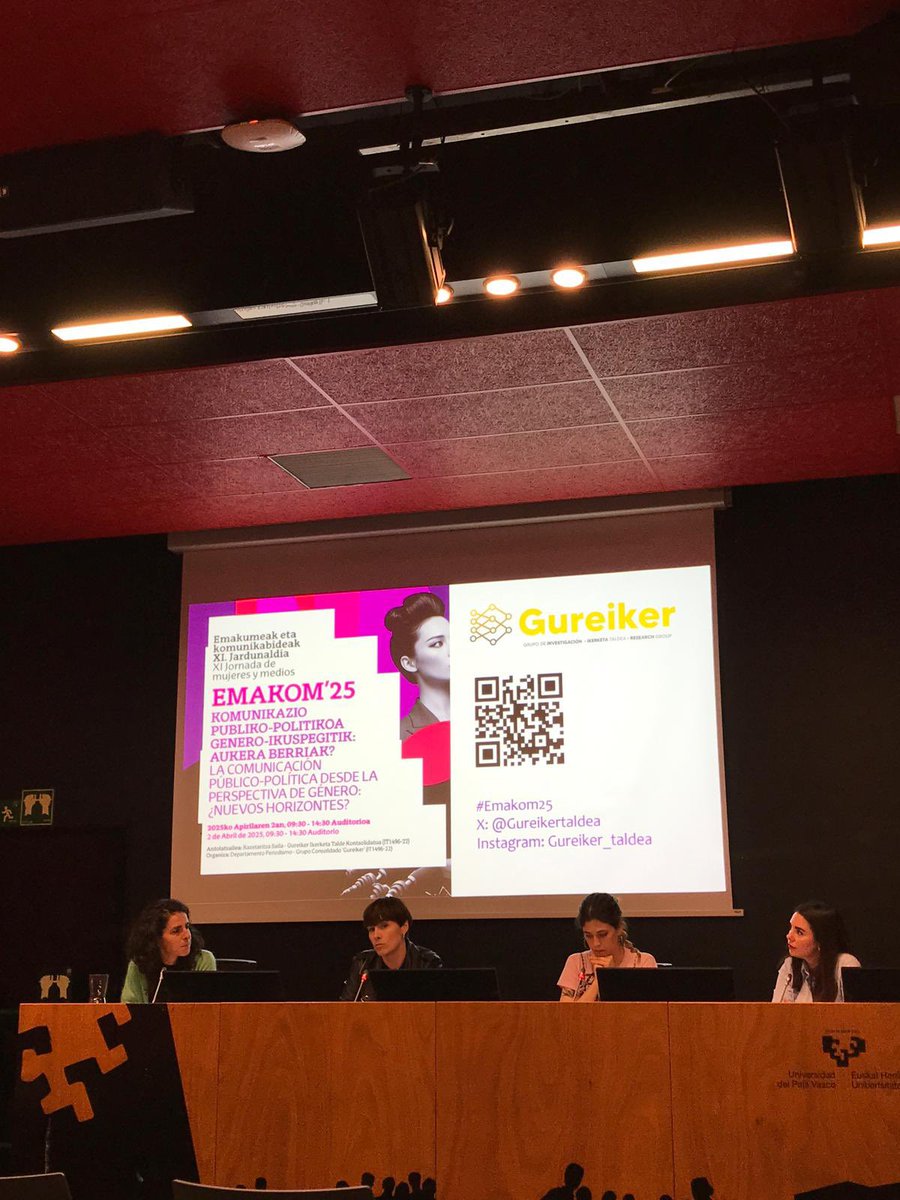 Gureiker Research Group (@gureikertaldea) on Twitter photo Hoy hemos celebrado la XI Jornada de Mujeres y Medios #EMAKOM25 en el Auditorio de <a href="/upvehu_gkz_csc/">GKZ CSC</a>
👉Tras la apertura tuvimos las ponencias de <a href="/julenor/">Julen Orbegozo Terradillos</a> y <a href="/silvan_miracle/">SilvánMiracle</a>. Para cerrar la jornada, celebramos una mesa redonda con <a href="/MaialenArteaga/">Maialen Arteaga🍉</a>, Marta Pagola y Yaiza Pozo Hoy hemos celebrado la XI Jornada de Mujeres y Medios #EMAKOM25 en el Auditorio de <a href="/upvehu_gkz_csc/">GKZ CSC</a>
👉Tras la apertura tuvimos las ponencias de <a href="/julenor/">Julen Orbegozo Terradillos</a> y <a href="/silvan_miracle/">SilvánMiracle</a>. Para cerrar la jornada, celebramos una mesa redonda con <a href="/MaialenArteaga/">Maialen Arteaga🍉</a>, Marta Pagola y Yaiza Pozo