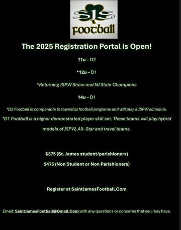 Saint James (@stjamesfball) on Twitter photo Year 2! The 2025 St. James registration portal is open.
#culturewins #coachingmatters
<a href="/CoachLangeRBC/">Coach Lange</a> <a href="/CipotJohn/">Coach John Cipot</a> <a href="/MattMosquera17/">Matt Mosquera</a> <a href="/syan_rchoer/">Schoer, Ryan</a> @ambrosedr21 Year 2! The 2025 St. James registration portal is open.
#culturewins #coachingmatters
<a href="/CoachLangeRBC/">Coach Lange</a> <a href="/CipotJohn/">Coach John Cipot</a> <a href="/MattMosquera17/">Matt Mosquera</a> <a href="/syan_rchoer/">Schoer, Ryan</a> @ambrosedr21