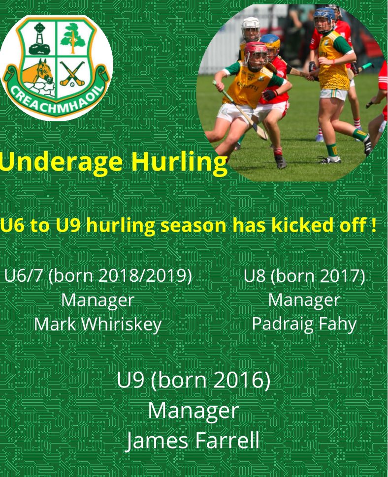 Is your son interested in being part of a team and making new friends ? 
Our underage hurlers started training last weekend !
Feel free to DM for contact details !