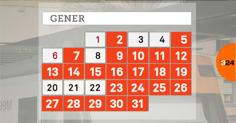 3CatInfo's tweet photo. Només 12 dies de normalitat a Rodalies de Catalunya en tres mesos: aquest març, cada dia hi ha hagut alguna avaria, obra, vaga o cancel·lació. 

Aquest és el calendari d'incidències, mes a mes https://t.co/PqIyHtMylx