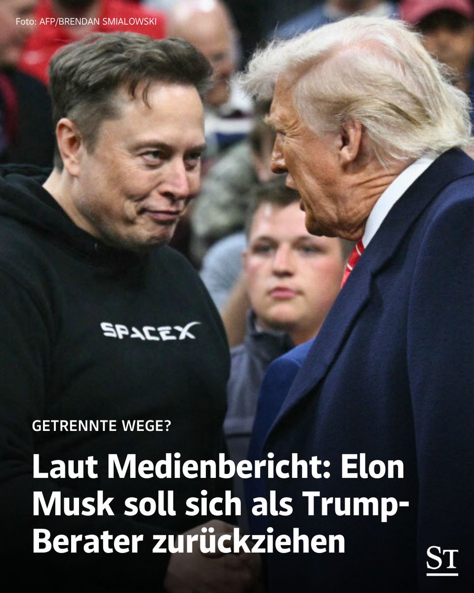 Trump habe seinem innersten Beraterkreis mitgeteilt, dass Musk in den kommenden Wochen ausscheiden werde, berichtete das Magazin Politico am Mittwoch: derstandard.at/story/30000002…