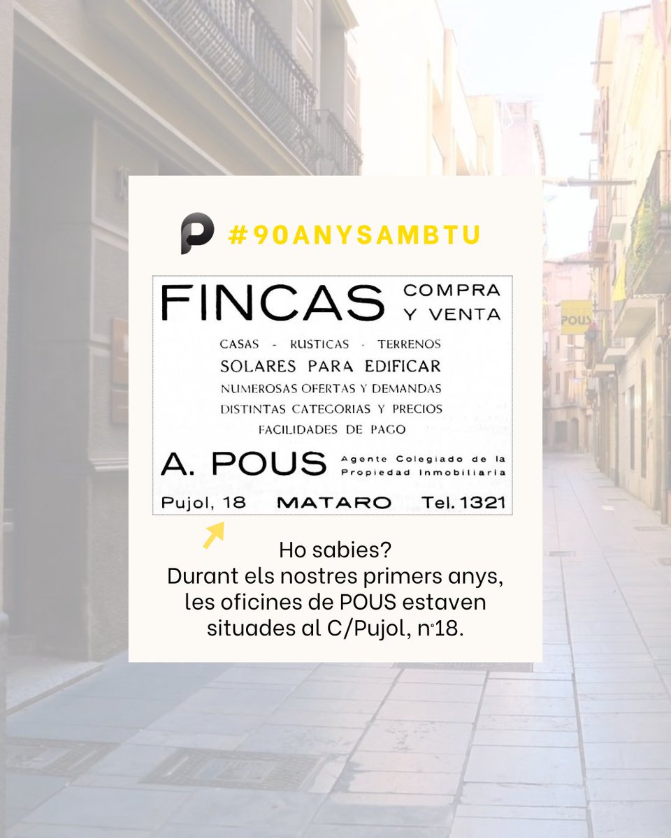 POUS (@pousgrup) on Twitter photo A POUS ja portem #90AnysAmbTu però no sempre hem estat al nº20 del C/ Pujol 😉📍
Ho sabies? 💛
👉🏼 pousgrup.cat
📧 pousgrup@pousgrup.cat
📞 93 790 39 45 📲 WhatsApp 650 927 601
📍 C/ d'en Pujol, 20 - Mataró A POUS ja portem #90AnysAmbTu però no sempre hem estat al nº20 del C/ Pujol 😉📍
Ho sabies? 💛
👉🏼 pousgrup.cat
📧 pousgrup@pousgrup.cat
📞 93 790 39 45 📲 WhatsApp 650 927 601
📍 C/ d'en Pujol, 20 - Mataró
