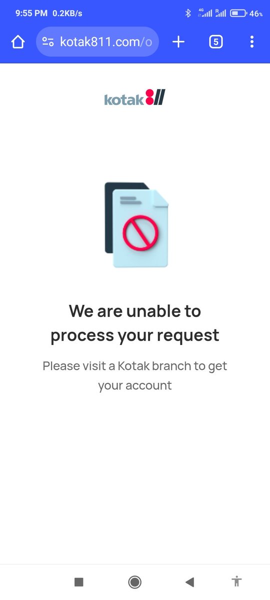 WD3_Tech's tweet image. @kotak811  i am trying to open account online, after all process done, and payment deposit of INR 1000 at last this message screen I seen. If I have to visit branch then why this useless propaganda for online services? #kotak811fraud #bankloot #fakecommitment #uselessbankservices