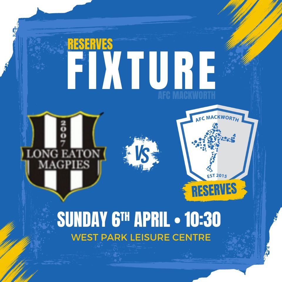 The Reserves are looking to bounce back this weekend after the loss in their last game. 

Come on boys! 💪💙

📆Sunday 6th April
⏰10:30
🆚Long Eaton Magpies 
📍West Park Leisure Centre