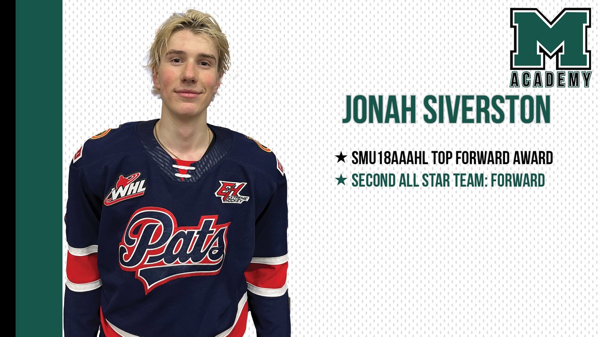 Martin Academy (@martinacademy_) on Twitter photo The 2024/2025 <a href="/smu18aaahl/">SMU18AAAHL</a> Awards have been announced congratulations to our own Jonah Sivertson for winning
SMU18AAAHL Top Forward Award
Second All Star Team: Forward The 2024/2025 <a href="/smu18aaahl/">SMU18AAAHL</a> Awards have been announced congratulations to our own Jonah Sivertson for winning
SMU18AAAHL Top Forward Award
Second All Star Team: Forward