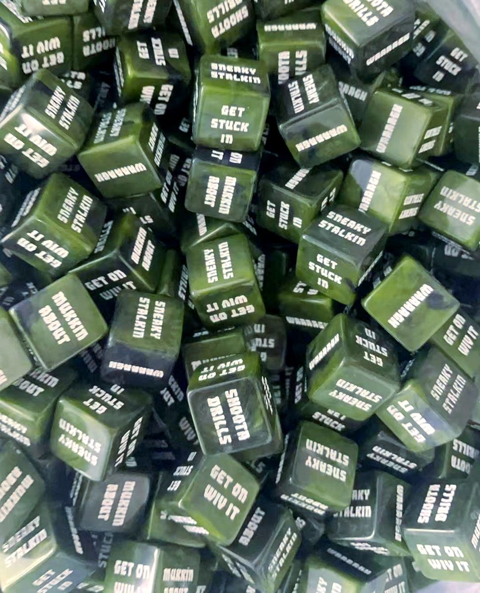 Baron Of Dice (@baronofdice) on Twitter photo Coming soon, Orc Taktiks dice! 
Ready to Get On Wiv It or Get Stuck In? These handy reminder dice will tell you exactly what Taktiks you're rocking. 
#BaronOfDice #Dice #Hobby #Wargames #Tabletop #WarhammerCommunity Coming soon, Orc Taktiks dice! 
Ready to Get On Wiv It or Get Stuck In? These handy reminder dice will tell you exactly what Taktiks you're rocking. 
#BaronOfDice #Dice #Hobby #Wargames #Tabletop #WarhammerCommunity