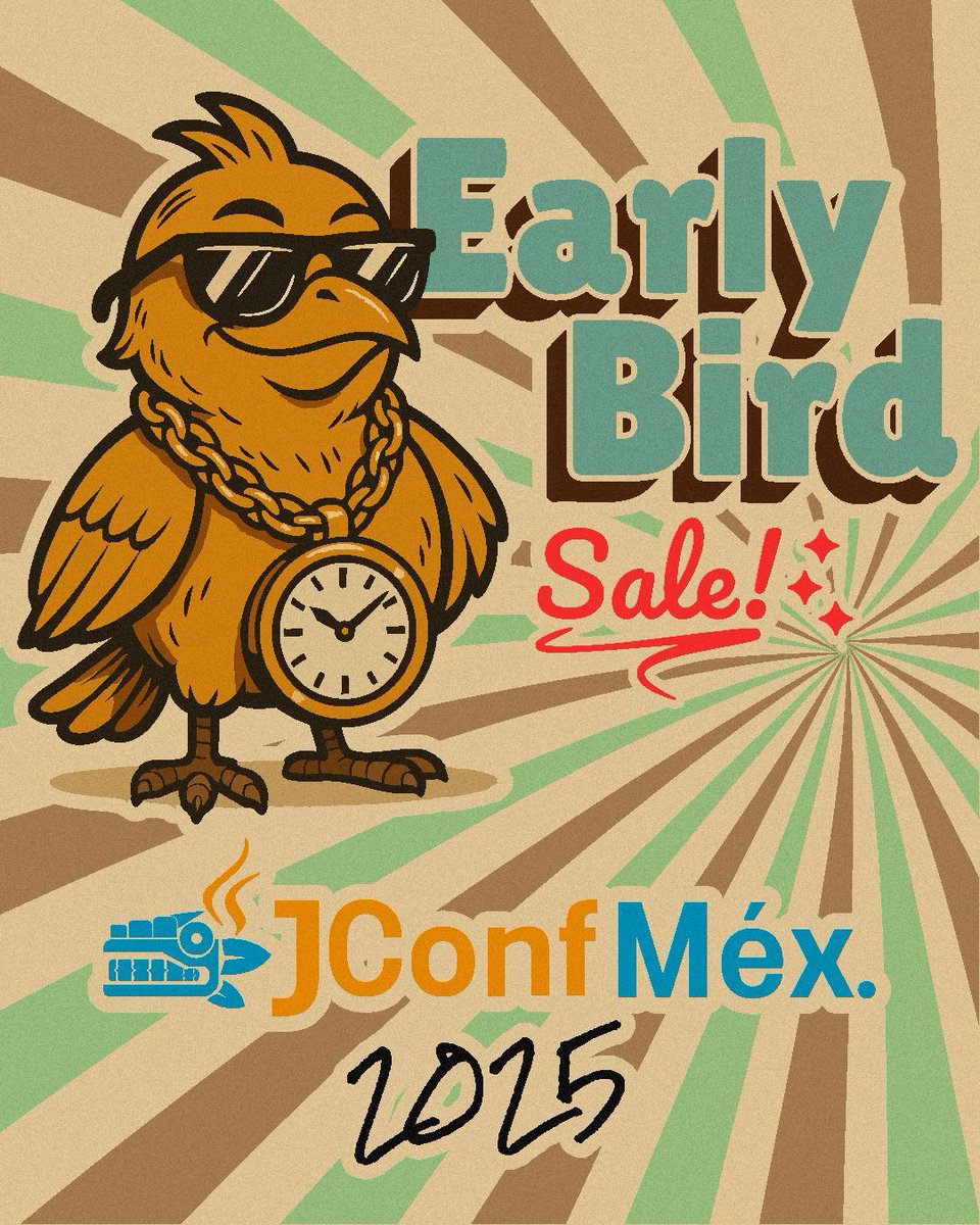 🎟️🔥 Alert! Early Bird tickets are now available with an exclusive discount. But hurry, as there are limited spots, and time is running out! ⏳💨

Get yours now! 👉 eventos.jconf.mx/event/2/jconf-…

#EarlyBirdTickets #ExclusiveDeal #GetYoursNow #TimeLimited #DontMissOut