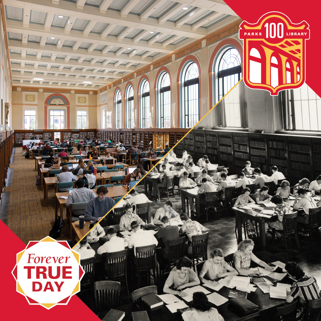 ISU_Archives's tweet image. #ForeverTrueDay is here! Happy 100th birthday to Parks Library!🎂Celebrate the centennial, every 10 donors ➡️ University Library fund is an extra $10,000—the library reaches 100 donors that=$100,000! Celebrate & support Parks Library on their 100th: forevertrueday.com/library ❤️💛