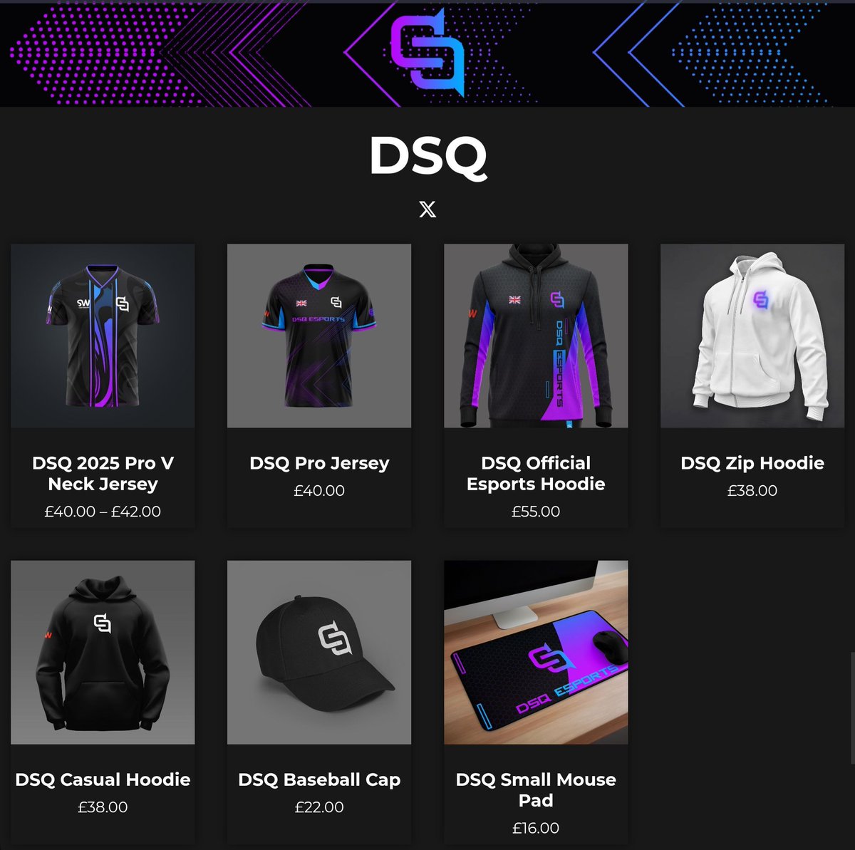 DSQ Esports (@dsq_gg) on Twitter photo You already saw the design, but behold the updated store😎
The DSQ 2025 jersey is live in our <a href="/Spartan_Ware/">SpartanWare</a> store!🥳
Link to our store in bio!
x.com/DSQ_GG/status/… You already saw the design, but behold the updated store😎
The DSQ 2025 jersey is live in our <a href="/Spartan_Ware/">SpartanWare</a> store!🥳
Link to our store in bio!
x.com/DSQ_GG/status/…