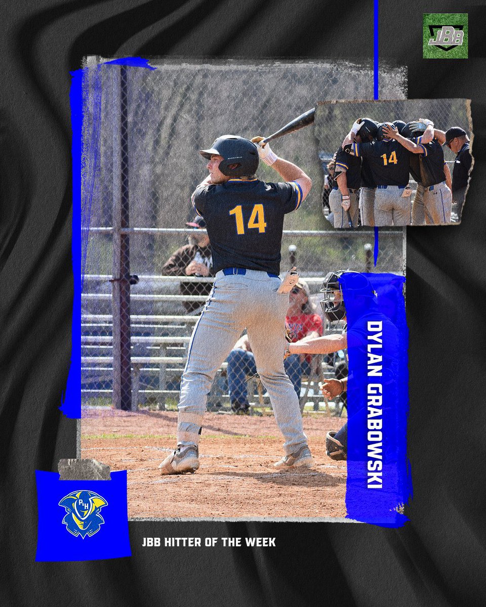 P&HCC Baseball (@phcc_baseball) on Twitter photo Congratulations to <a href="/Dylangrabowskii/">Dylan Grabowski</a> for being selected as a JBB Hitter of the Week
“Grabowski was a hitting machine: .571 AVG, 5 HRs, and a ludicrous 2.428 OPS. His 16 RBI and 10 runs scored in just 14 ABs were game-changing.”
<a href="/The_Noah_Sharp/">Noah Sharp</a>
<a href="/PHCCAthletics/">Patrick & Henry CC Athletics</a> Congratulations to <a href="/Dylangrabowskii/">Dylan Grabowski</a> for being selected as a JBB Hitter of the Week
“Grabowski was a hitting machine: .571 AVG, 5 HRs, and a ludicrous 2.428 OPS. His 16 RBI and 10 runs scored in just 14 ABs were game-changing.”
<a href="/The_Noah_Sharp/">Noah Sharp</a>
<a href="/PHCCAthletics/">Patrick & Henry CC Athletics</a>