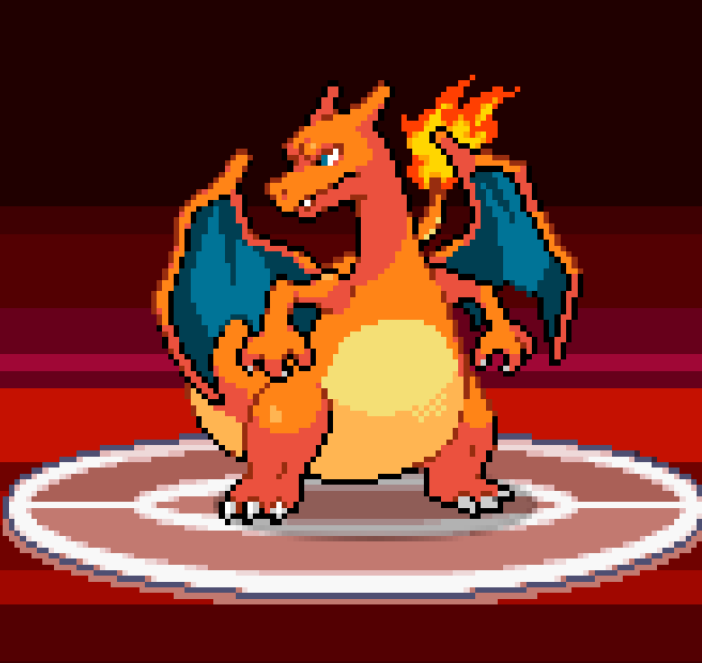 sprites_pkmn's tweet image. Charizard, from Pokémon HeartGold and SoulSilver (2009)