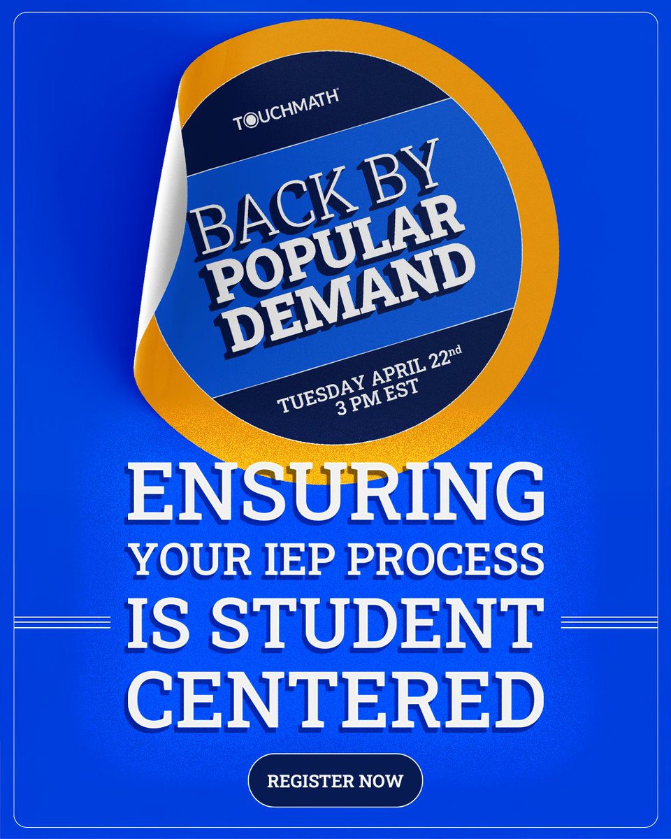 📢 Back by popular demand! Join our workshop on April 22 at 3 PM ET to learn how UDL transforms IEPs:
✅ Elevate student participation
✅ Embed choice into SDI
✅ Empower self-advocacy
💡 Share your IEP challenges when you register: hubs.ly/Q03fhDZt0

#IEP #SpecialEducation