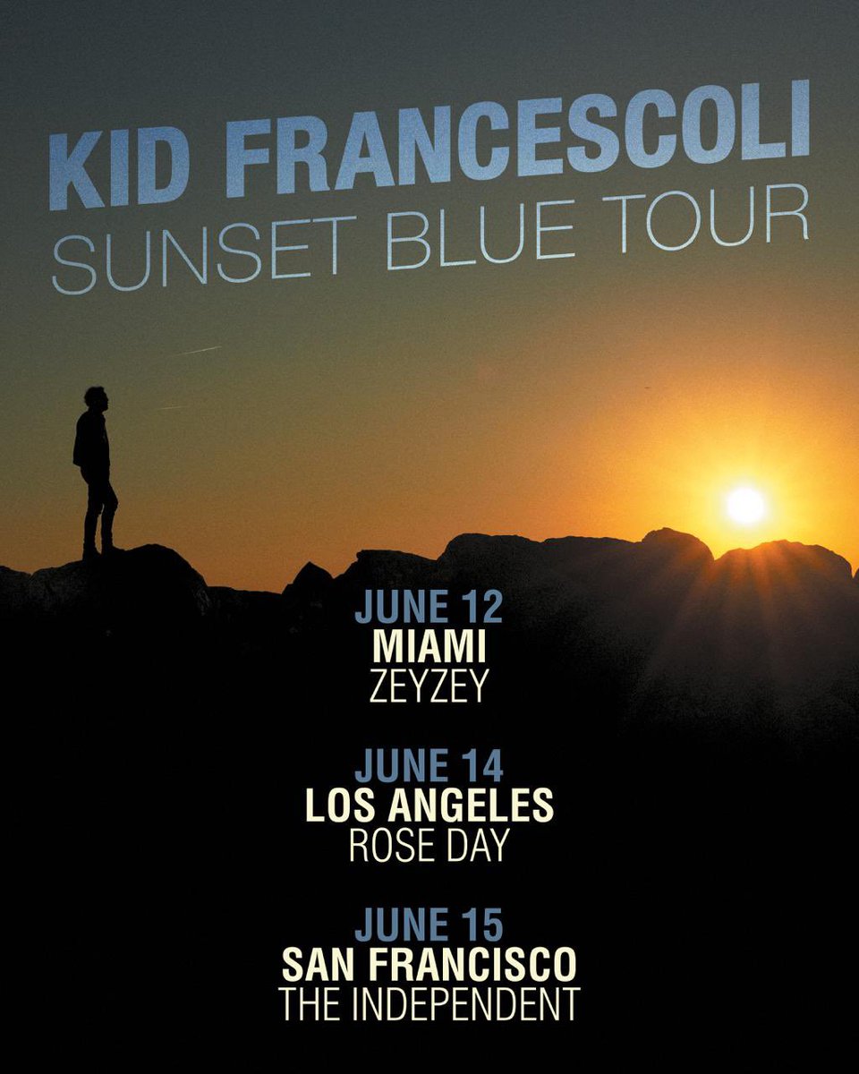 🇺🇸 USA we're coming back to you sooner than expected, and I couldn't be happier
We'll play for the first time in Miami✌️
Can't wait guys!
🎫 : tickets will be on sale this Friday 10am EST ▶️ tix.to/KidFrancescoli