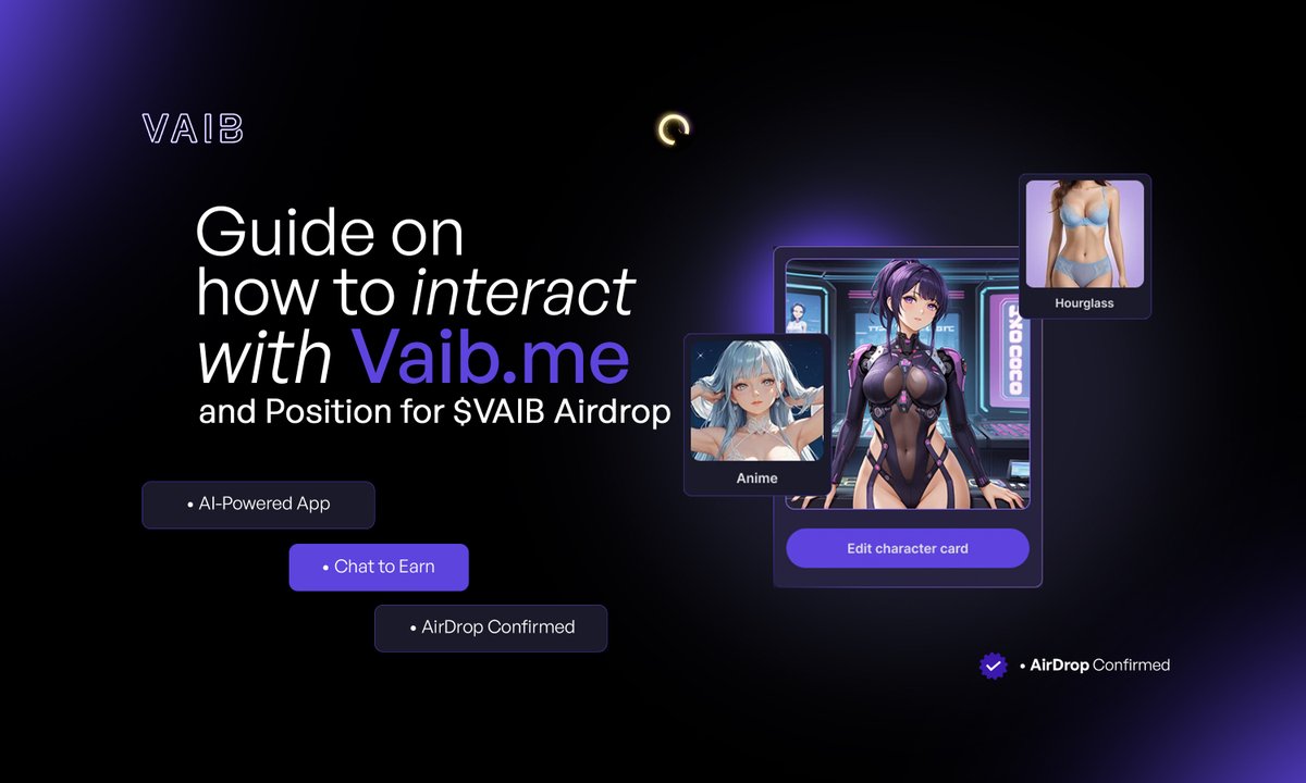 InfoSpace_OG's tweet image. How would you feel chatting with an AI version of your fav Influencers &amp;amp; Frens and earning from it

Mind blown, right?

@Vaib_ai is making this a reality!

To top it up, this utility is accompanied by a confirmed Airdrop

Smol 🧵 on Vaib AI and how to Position for $VAIB Airdrop👇🏾