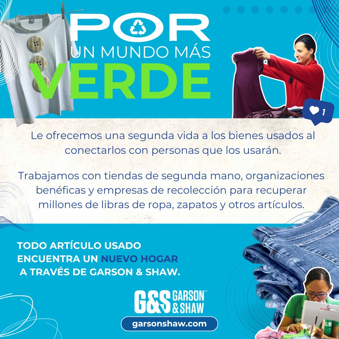 GarsonAndShaw's tweet image. 🌿✨Por un mundo más verde ✨🌿  
Damos una segunda vida a millones de prendas y zapatos, conectándolos con personas que pueden beneficiarse de estos artículos. 💚

#ReuseBeforeRecycle #ModaSostenible #CircularidadTextil #SegundaVida #GarsonAndShaw