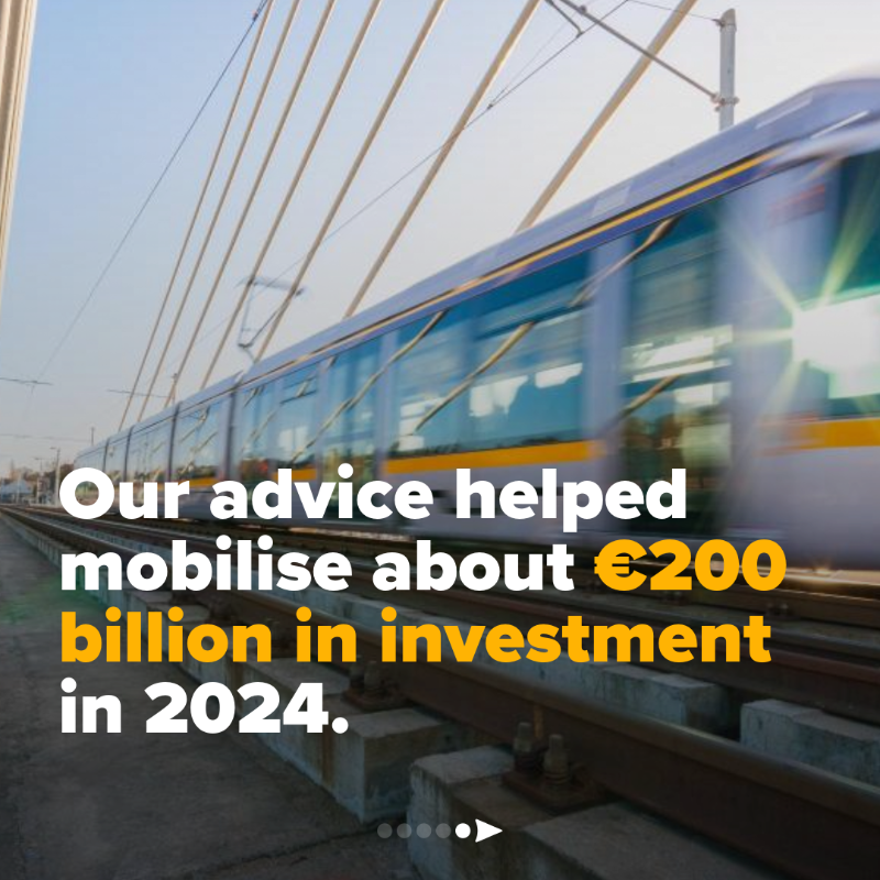 EIB's tweet photo. Think the EIB Group only finances projects? Think again.

In 2024 alone, EIB Advisory helped mobilise €200 billion in sustainable, high-impact investment though
✅ Project support
✅ Market development
✅ Capacity building

📘 Discover how in our new Advisory Report ⬇️