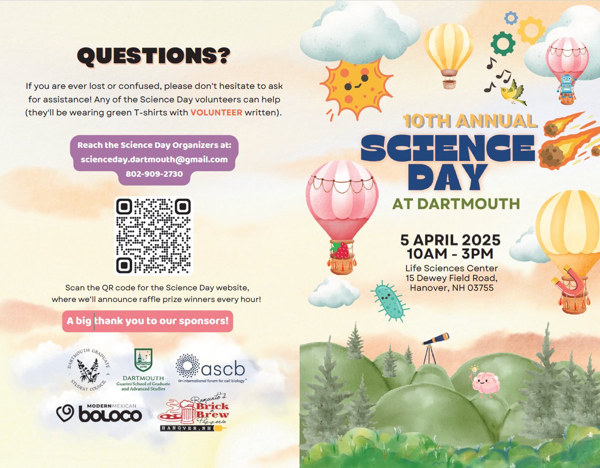 Katie Hixon (@katierhixon) on Twitter photo It is almost time for one of our fave events of the year! The 10th Annual Science Day at Dartmouth is THIS SATURDAY (4/5) from 10-3. Come make some hydrogel bracelets with us! <a href="/HixonLab/">Regeneration at Dartmouth</a> <a href="/dartmouth/">Dartmouth π²</a> <a href="/thayerschool/">Dartmouth Engineering</a>
academic-outreach.dartmouth.edu/programs/scienβ¦ It is almost time for one of our fave events of the year! The 10th Annual Science Day at Dartmouth is THIS SATURDAY (4/5) from 10-3. Come make some hydrogel bracelets with us! <a href="/HixonLab/">Regeneration at Dartmouth</a> <a href="/dartmouth/">Dartmouth π²</a> <a href="/thayerschool/">Dartmouth Engineering</a>
academic-outreach.dartmouth.edu/programs/scienβ¦