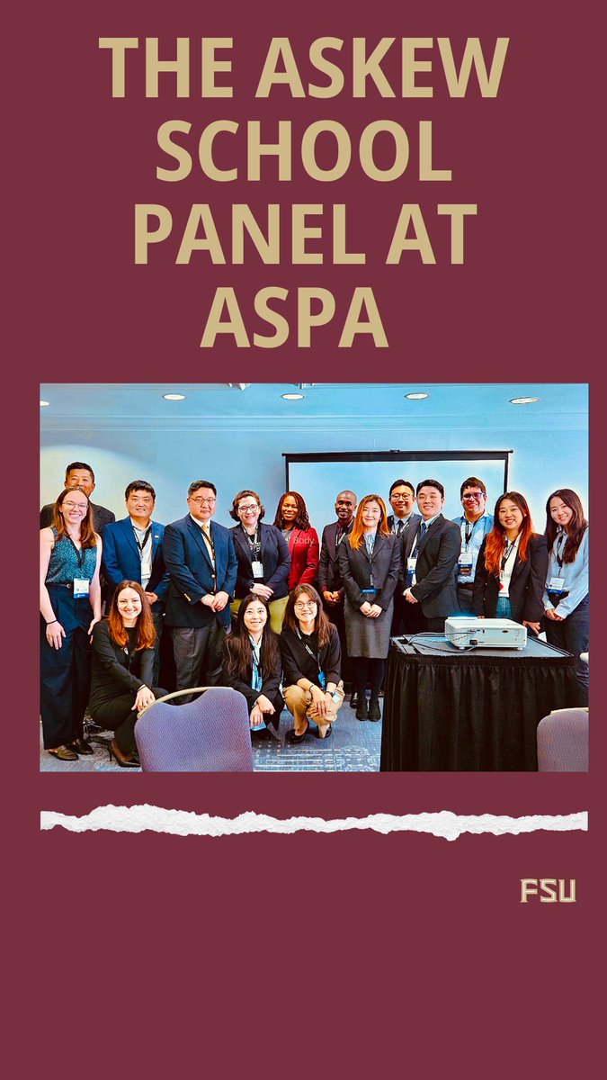 AnaDimand's tweet image. 💫 Just back from #ASPA2025 and still energized by all the amazing events and conversations that took place!

One of the highlights was our @askewschoolfsu panel, where we showcased the outstanding work of our students and faculty.