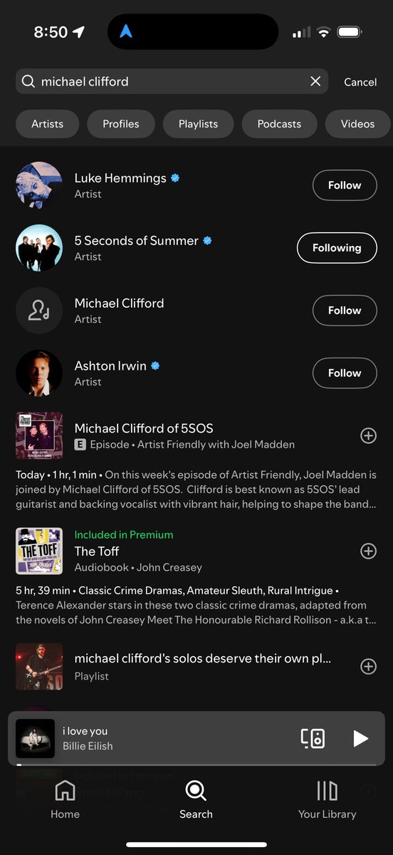 crystalleigh's tweet photo. Y’all…When I search Michael Clifford on Spotify the one that pops up as a 5sos member is NOT him just fyi This LINK is his page https://t.co/sSJVYtSDk2 idk why it’s not showing up but please click the link and follow , maybe if enough of us do it, it will show up correctly! https://t.co/YR0Bb04E82