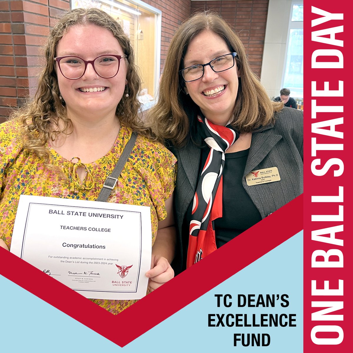 On #OneBallStateDay, support the Teachers College Dean’s Excellence Fund! ✨
Your gift powers global teaching trips 🌍, pro development 🎓, alumni events 🤝 &amp; more.

Together, we build a future of educational excellence!

🎁 Give now: oneballstate.bsu.edu/teacherscollege

#BallStateTC
