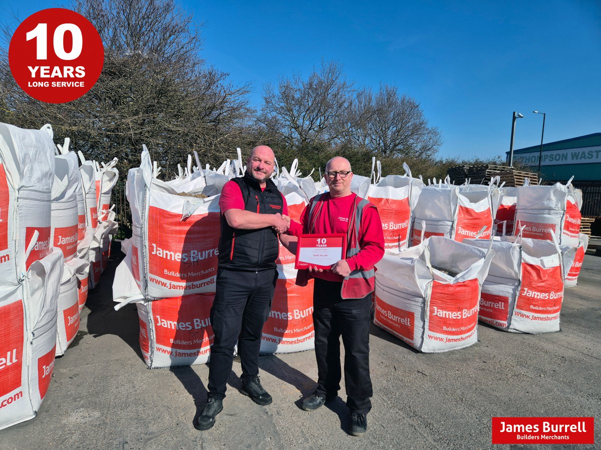 Join us in celebrating Dave Allan, Sunderland’s Logistics Co-Ordinator, as he marks an incredible 10 years with James Burrell! Here's to many more successful years ahead.