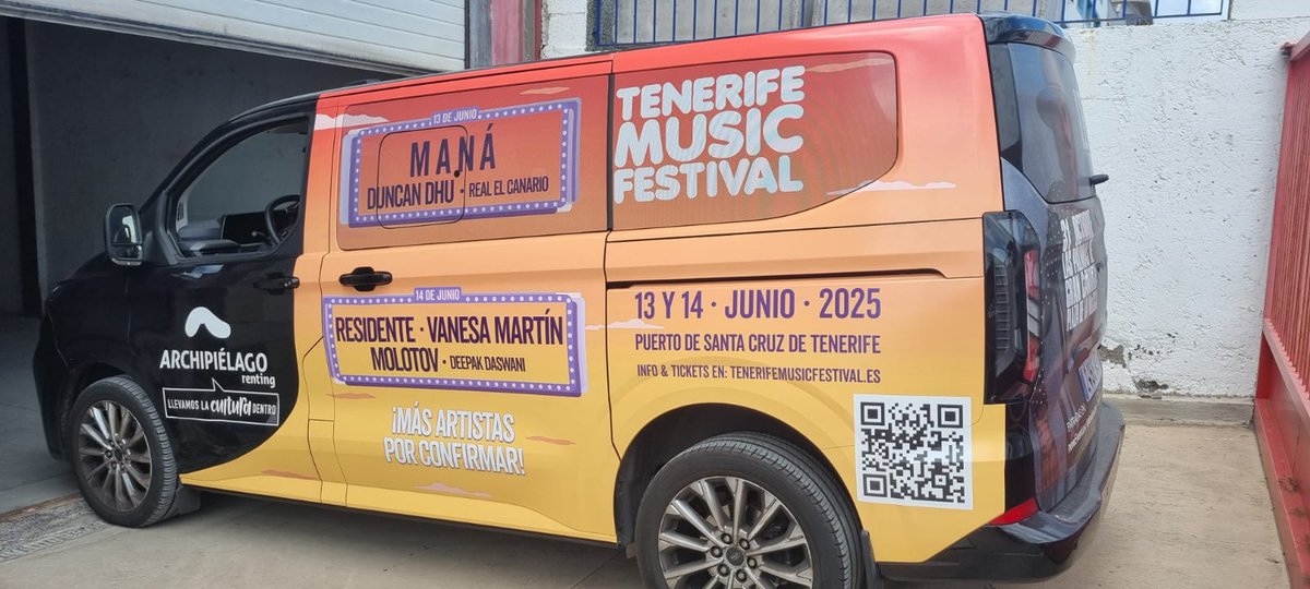 🎶🚐 ¡Nuestro vehículo rotulado para el Tenerife Music Festival ya está en las calles gracias a la colaboración con @neweventcanarias.
Porque cuando se trata de cultura, nosotros siempre vamos al lado del talento.
#ArchipiélagoRenting #LlevamosLaCulturaDentro