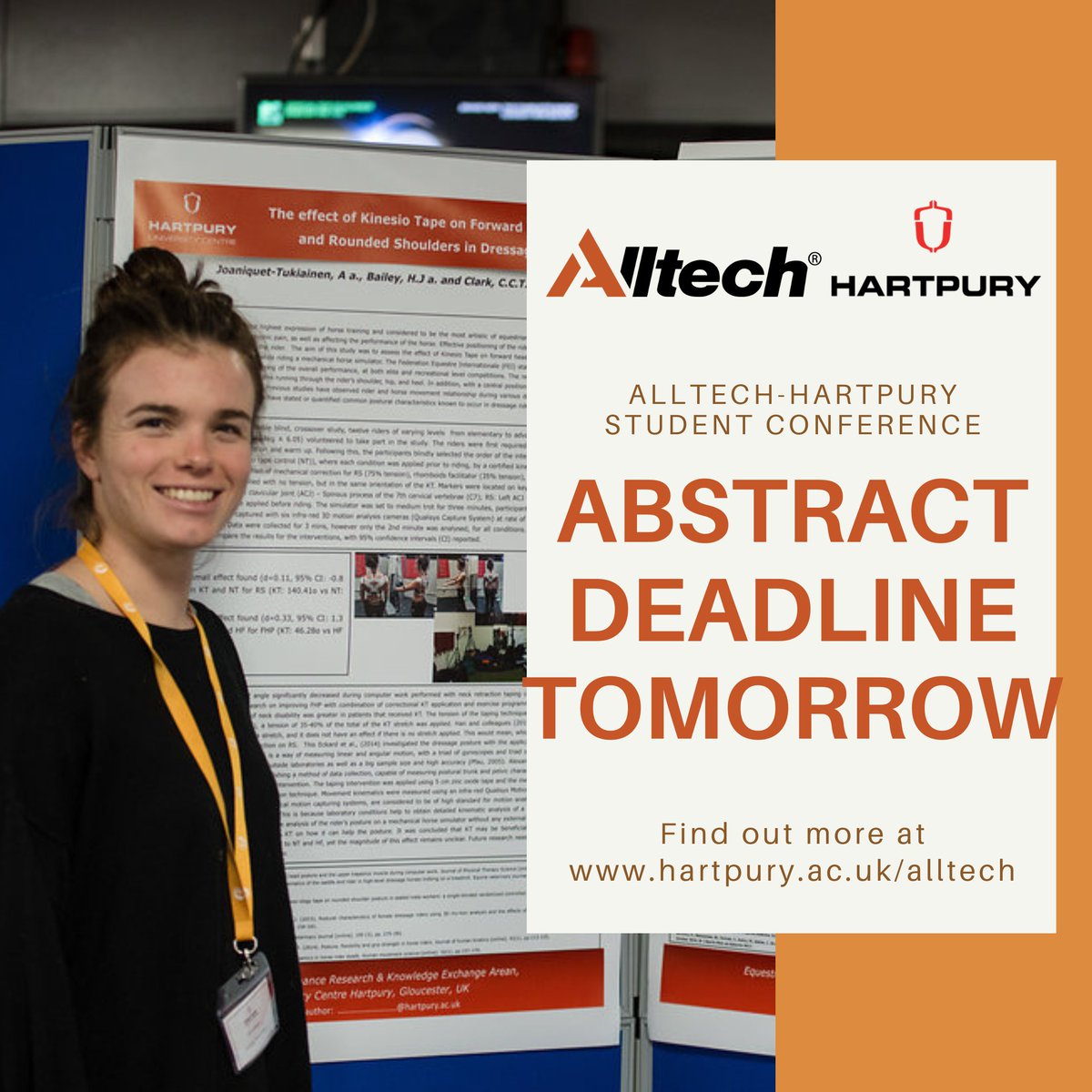 AlltechHartpury's tweet image. ⏳ Deadline Approaching: Submit Your Abstract Now!📅 Submission Deadline: MIDNIGHT TOMORROW (3rd April 2025)👉 Submit here: hartpury.ac.uk/events/14th-al…

#AlltechHartpury2025 #AHC2025 #AbstractSubmissions #StudentResear
