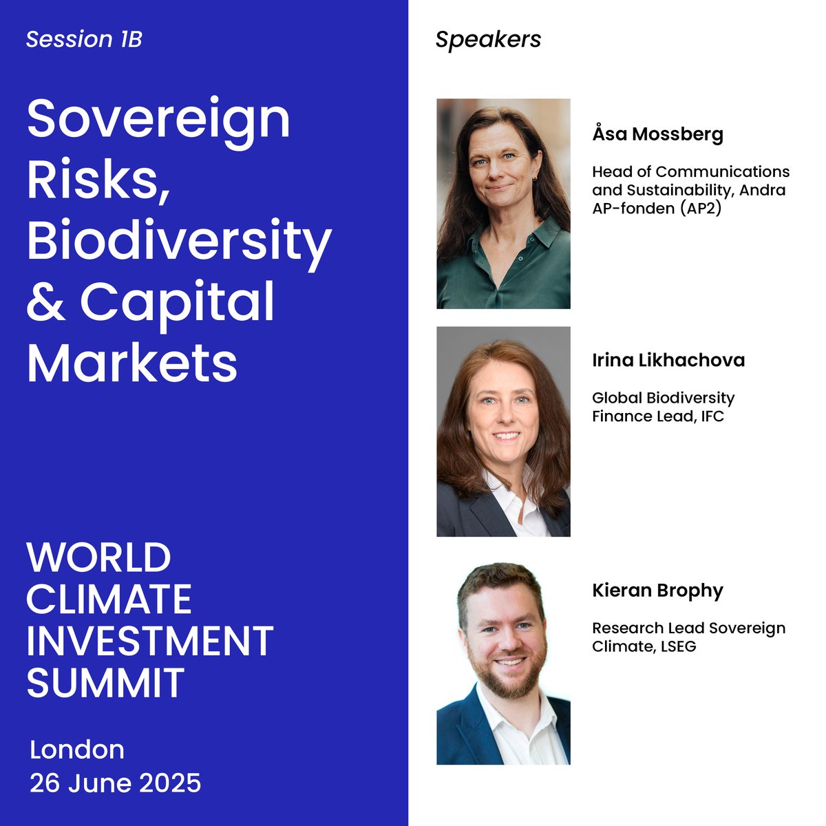 wclimate's tweet image. 📣Session Announcement📣
Join us at #WorldClimateInvestmentSummit on 26 June 2025 for an essential discussion on how biodiversity loss is reshaping economic stability and investment strategies.
Session 1B: Sovereign Risks, Biodiversity & Capital Markets will explore:
✅ The…