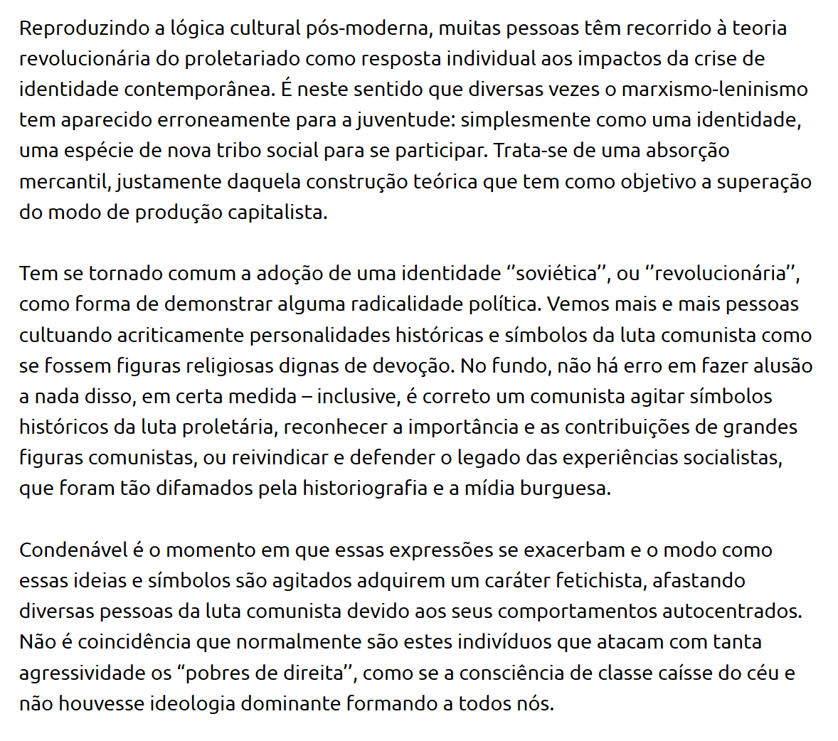 chacueco's tweet photo. De um texto de hai uns anos de André Brandão (da UJC Brasileira) sobre os problemas dalgumhas formas de identidade comunista https://t.co/gkrQpNnCbV