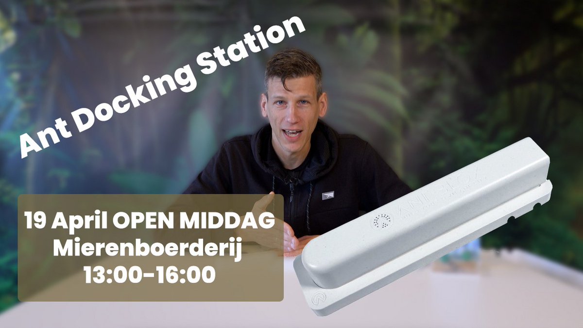 Zien wij jou ook de 19e? We hebben een open middag bij de Mierenboerderij en  vertellen je graag meer over ons nieuwste product de Ant Docking Station.

**19 April van 13:00-16:00 Laan van de ram 64B Apeldoorn**
 #mier #mieren #mierenboerderij #antskingdom #hobby #antfarm