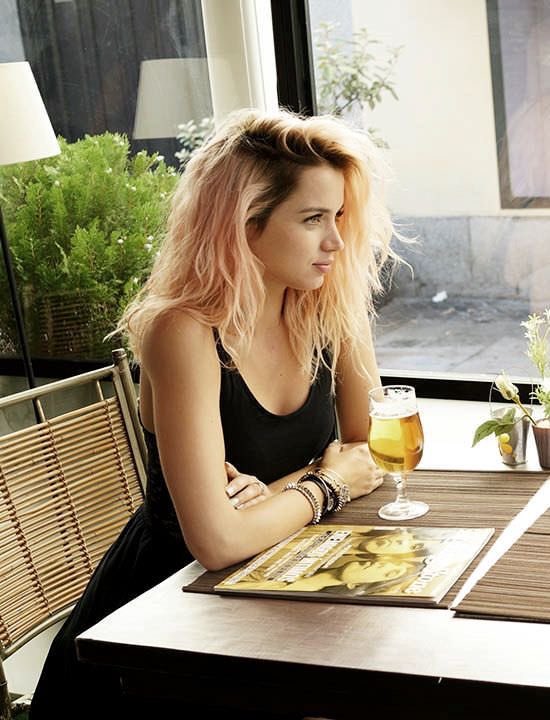 Out for a lunch. 

The hair is…doing things.