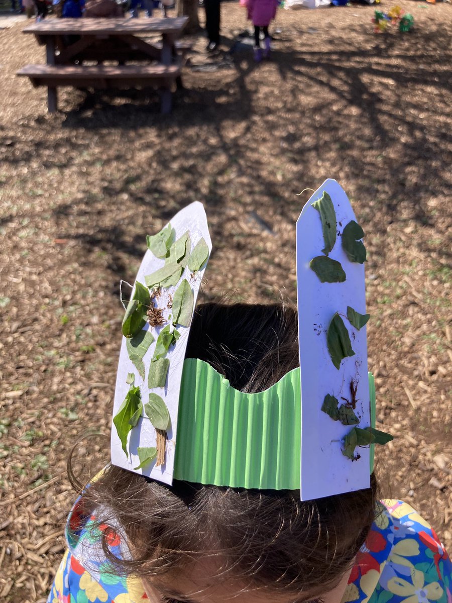#stilltydreception have started making Easter bunny ears using natural materials for #wellywednesday