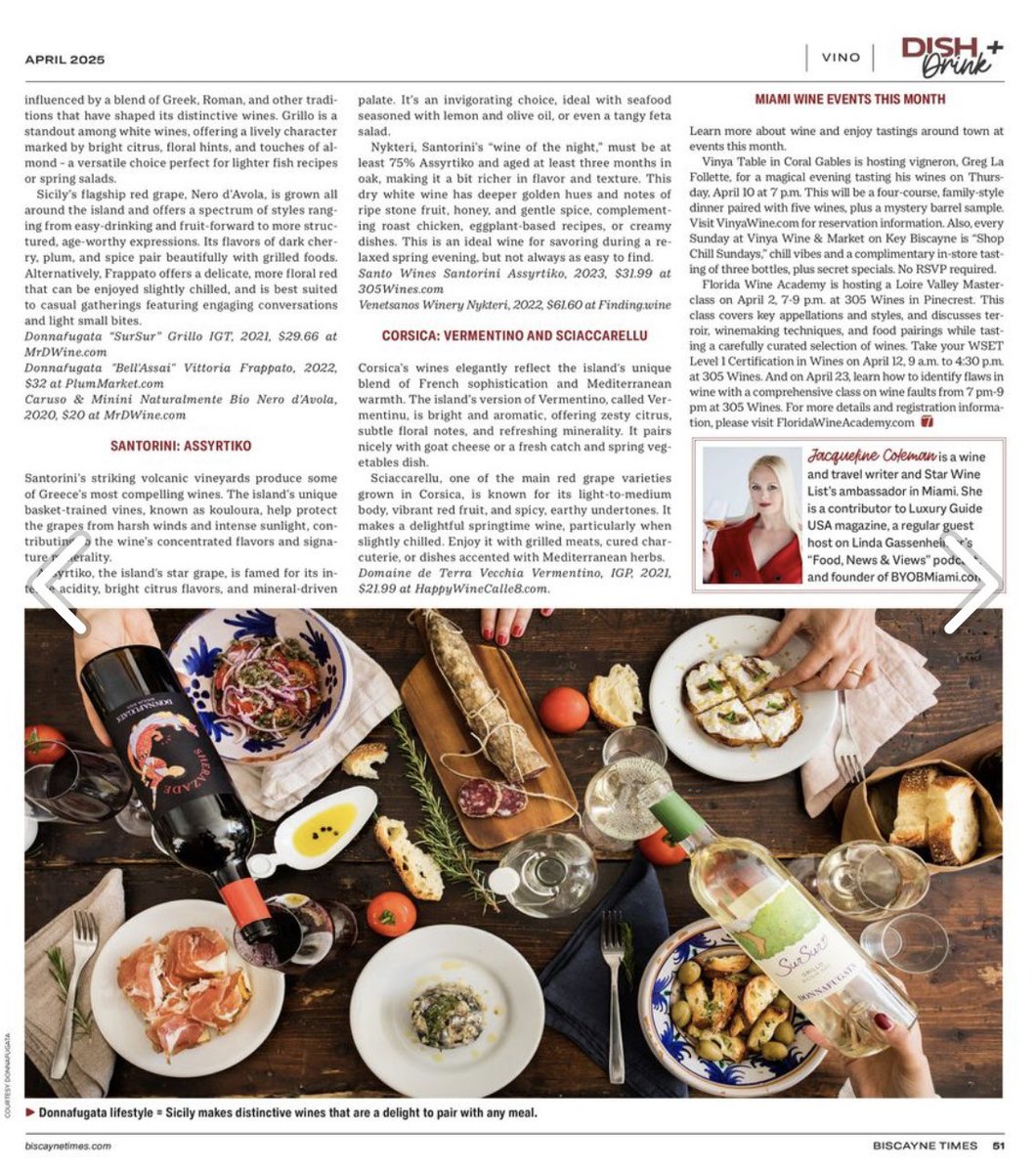 Jacqueline Coleman (@historyandwine) on Twitter photo European island wine in the springtime. 🌺 🍷
Check out my April Vino column for <a href="/BiscayneTimes/">Biscayne Times</a> for some bottle suggestions & local Miami retailers & wine events this month.
biscaynetimes.com/dish-drink/lib… European island wine in the springtime. 🌺 🍷
Check out my April Vino column for <a href="/BiscayneTimes/">Biscayne Times</a> for some bottle suggestions & local Miami retailers & wine events this month.
biscaynetimes.com/dish-drink/lib…