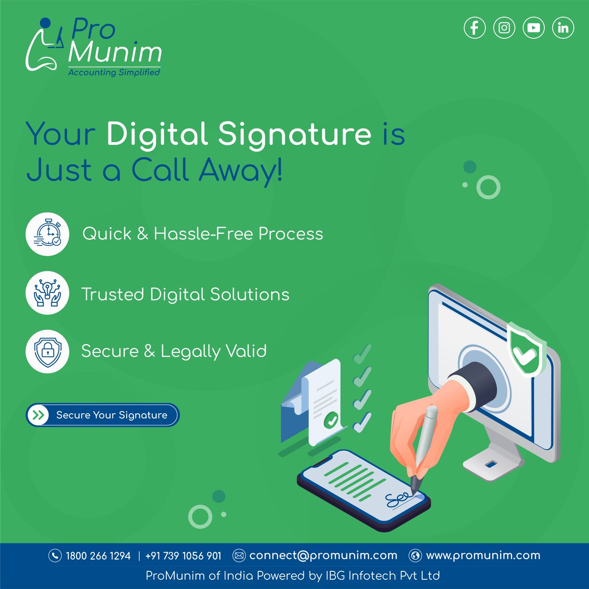 ProMunimindia's tweet image. ✍️ Your Digital Signature is Just a Call Away! 

🚀 Get Your Digital Signature Certificate Today!

📞: 1800 266 1294 | +91 739 1056 901
📧: connect@promunim.com
🌐: promunim.com

#DigitalSignature #PaperlessBusiness #SecureSigning  #StayAhead #Promunim