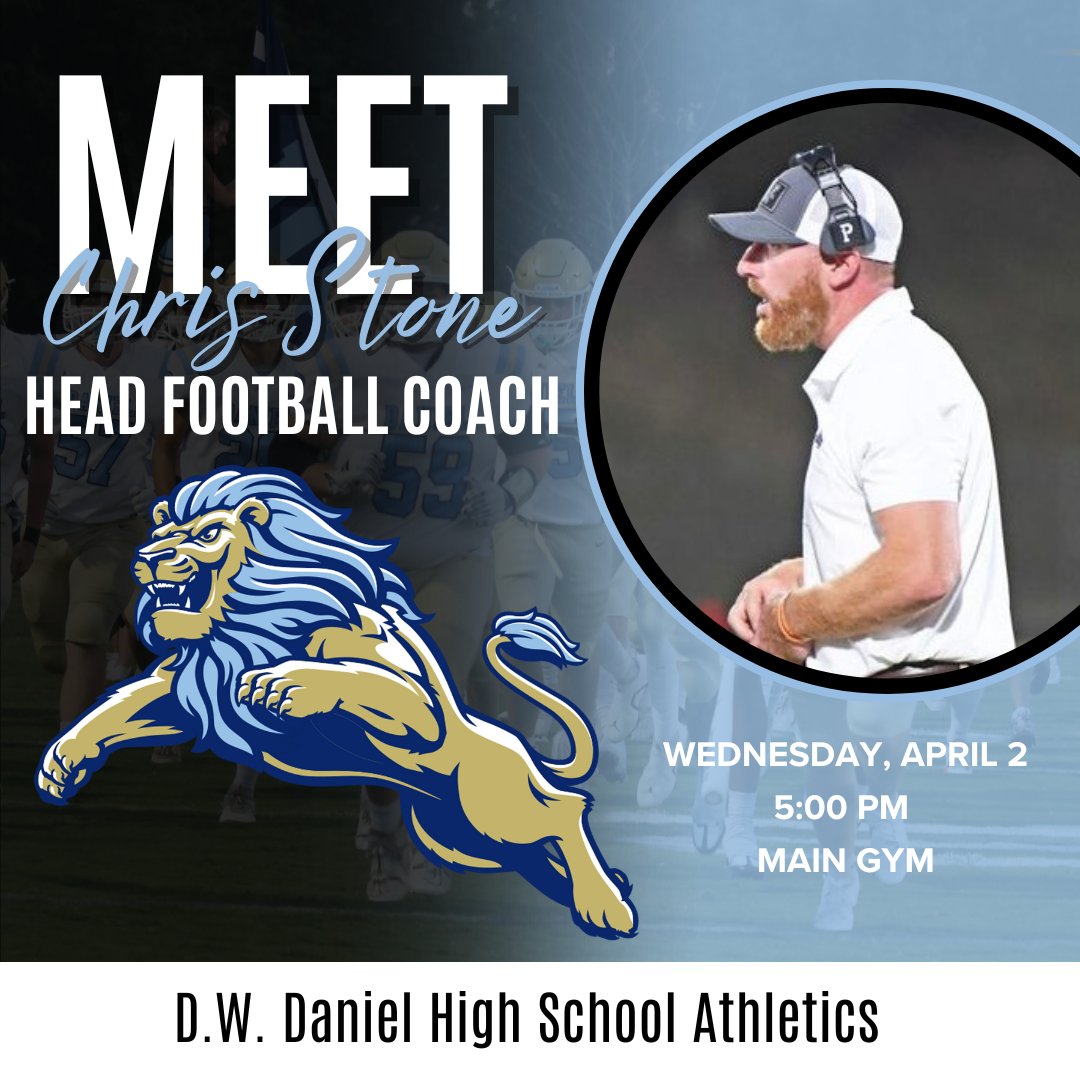 Welcome Coach Stone!  Meet him today at 5:00 pm in Daniel's main gym.