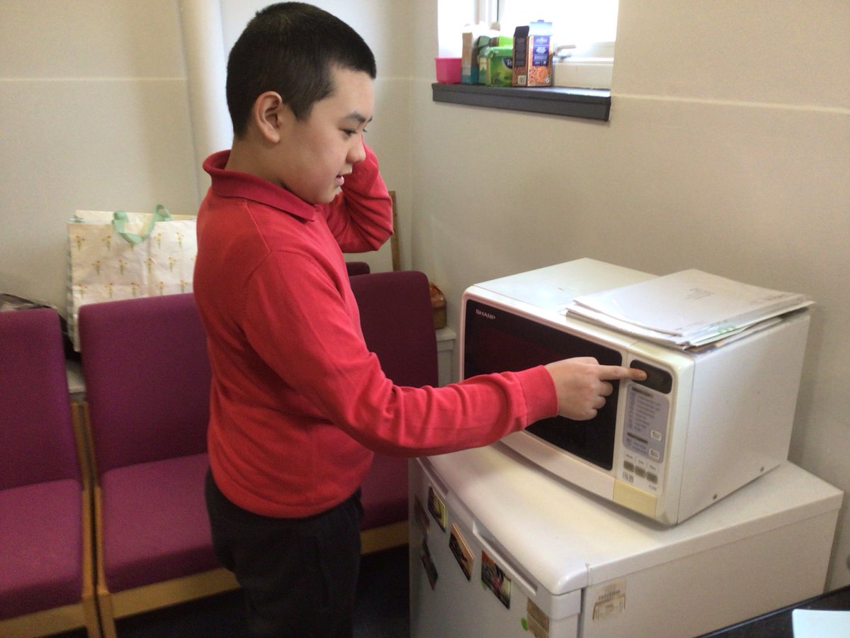 Pupils in the Otters class have been using the microwave in Home Economics to melt chocolate and make their own chocolates. #homeconomics
