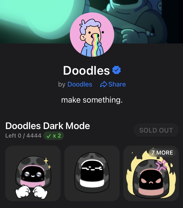 BREAKING: Doodles Telegram NFT Sticker Pack sold out in 15 minutes! 🔥