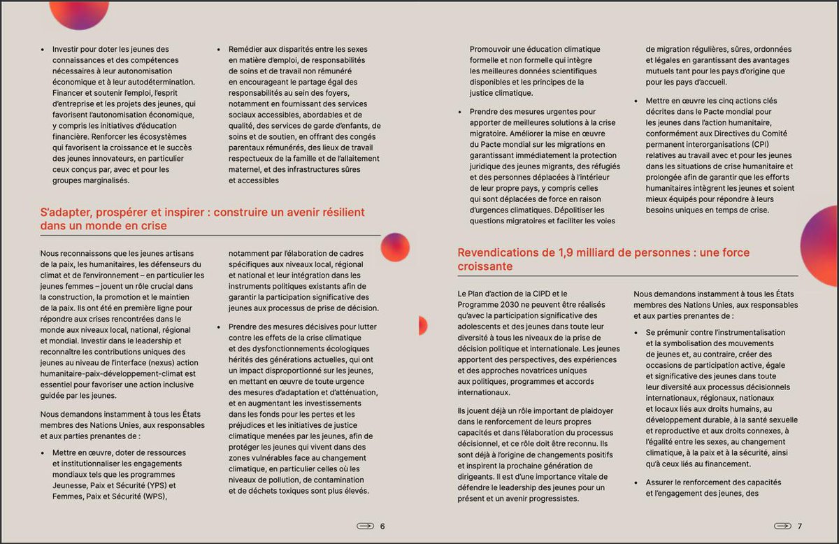 Pendant le #DialogueMondialdesJeunes, les jeunes ont porté une vision ambitieuse à travers l’#AppelDeCotonou, un engagement collectif pour renforcer leur participation aux décisions qui les concernent.   [ Voir images] 🔎

 #Youth4Change #Cotonou+1