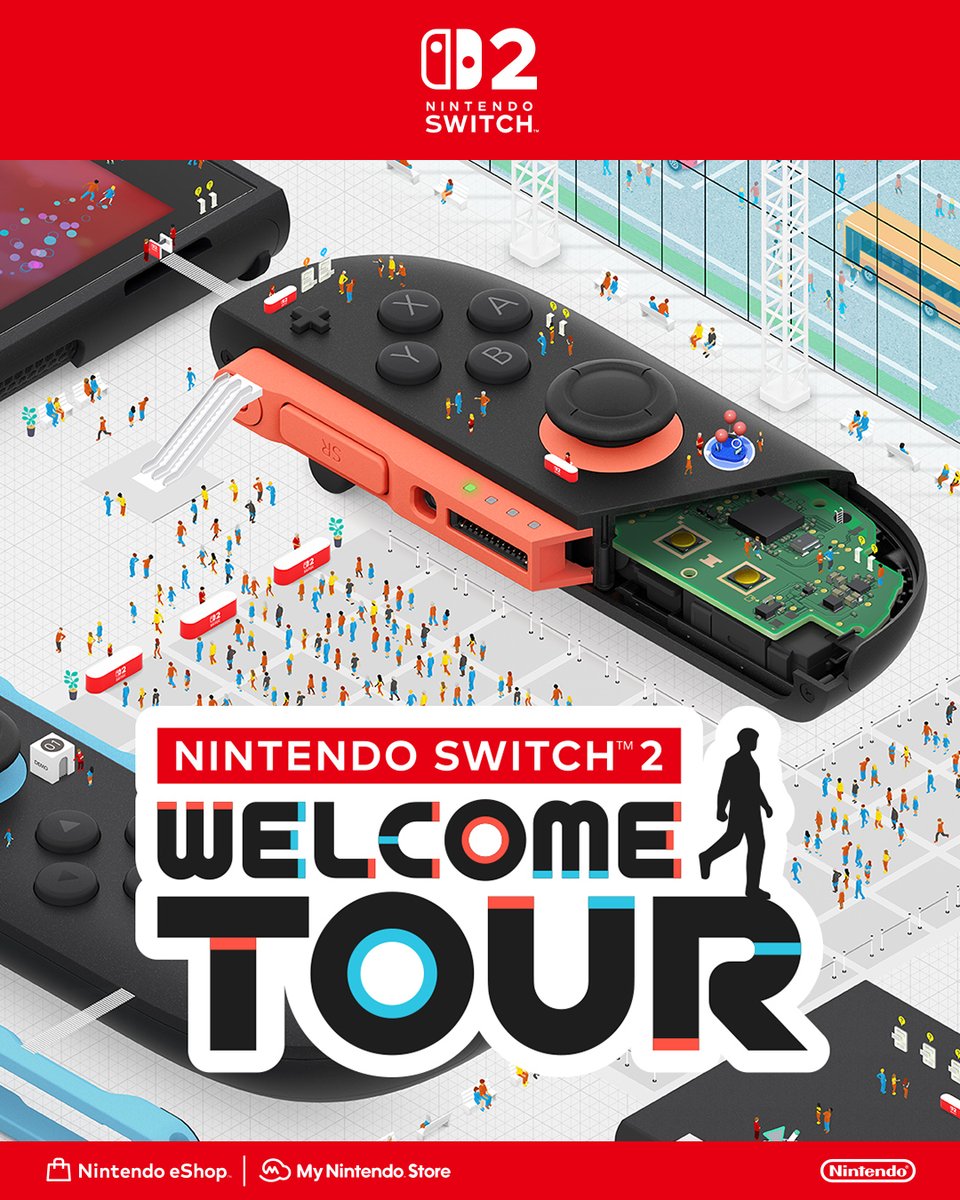 NintendoEurope's tweet photo. Discover all the secrets inside your new console with #NintendoSwitch2 Welcome Tour, a paid downloadable launch title for Nintendo Switch 2. https://t.co/X4SqIPDRtJ