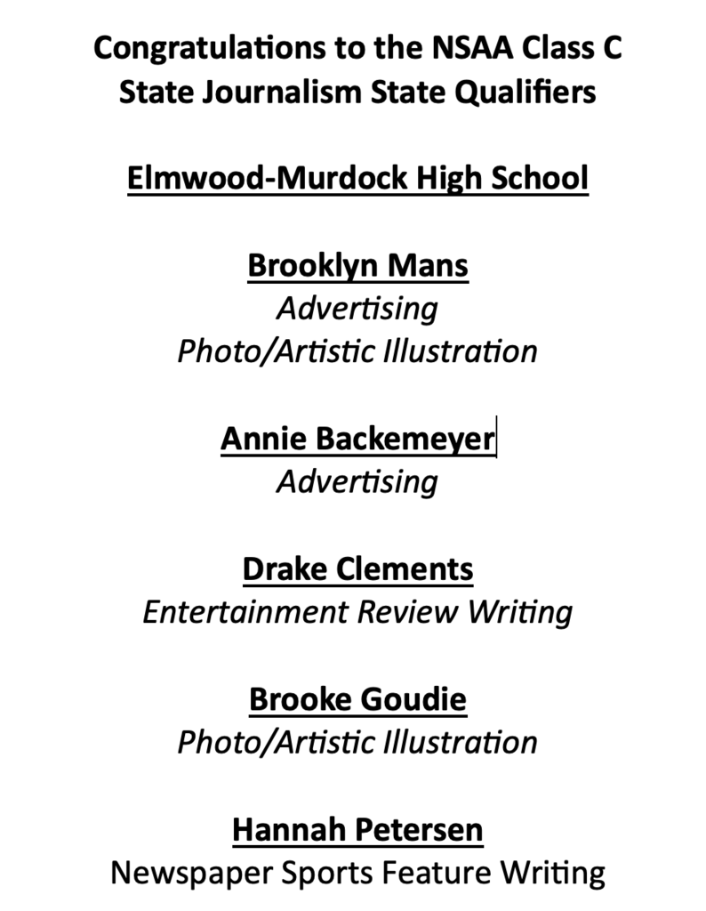 EMKnightsSchool's tweet photo. 2025 Class C State Journalism Qualifiers https://t.co/ielZEr5wjP