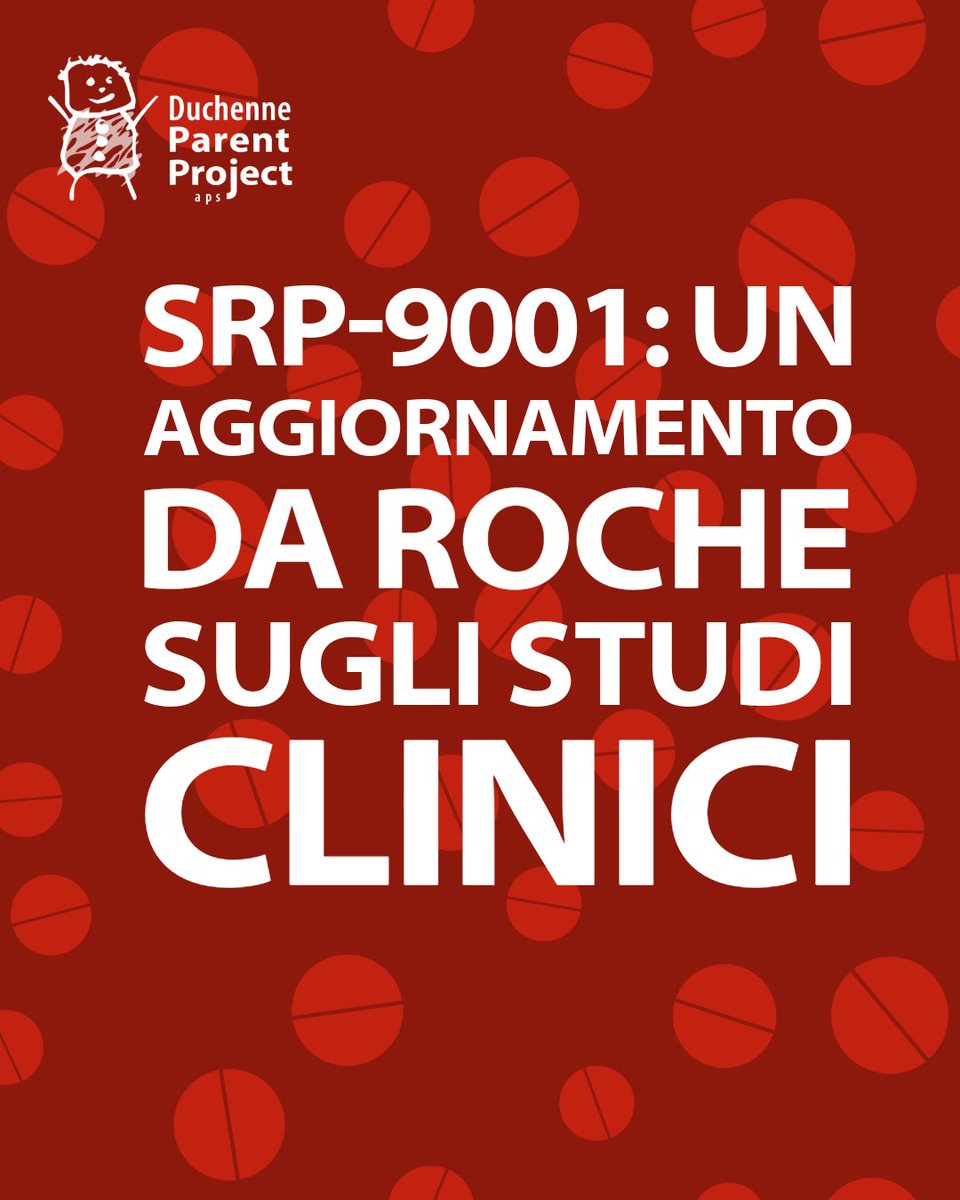 Roche ha condiviso un aggiornamento sullo stop temporaneo richiesto dall'EMA per gli studi clinici di terapia genica basati sulla strategia con SRP-9001 (Elevidys) in Europa, tra i quali gli studi ENVOL e ENVISION in corso anche in Italia &gt; parentproject.it/elevidys-un-ag…