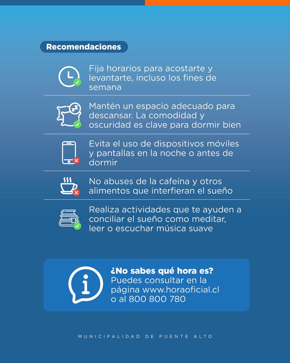 ¡Este sábado empieza el horario de invierno! 🌨️🥶

A las 00:00 horas de este 5 de abril los relojes se deben atrasar 60 minutos, quedando en las 23:00 horas 🕚 Desliza la imagen para conocer algunas recomendaciones que te entregamos para no tener problemas de sueño ni confusiones